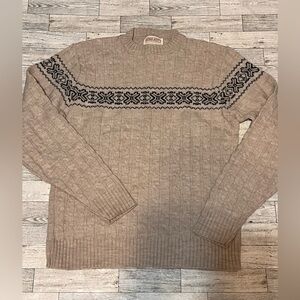 Vintage 80s Lord Jeff  Cable Knit Orlon Winter Sweater Size  Medium Made In USA